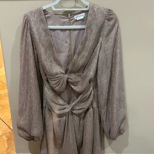 Lovers + Friends Metallic Long Sleeve Dress
